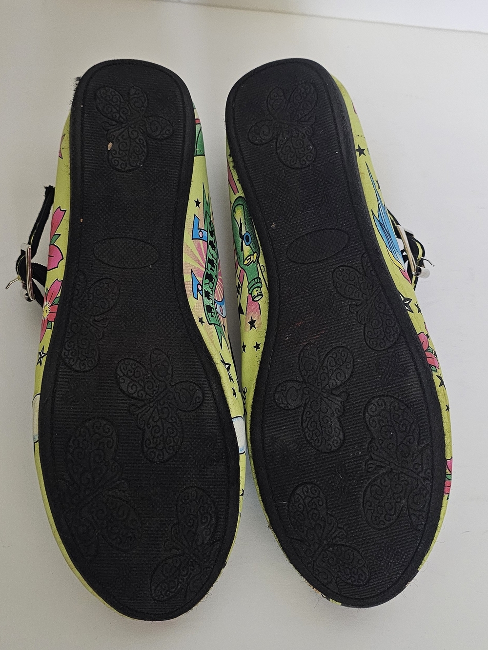 Risque Yellow Floral Tattoo-Print Mary Jane Shoes - Picture 10 of 10